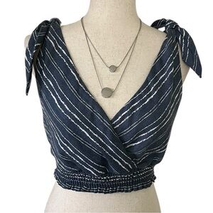 Vintage Havana Tie Shoulder Crop Top